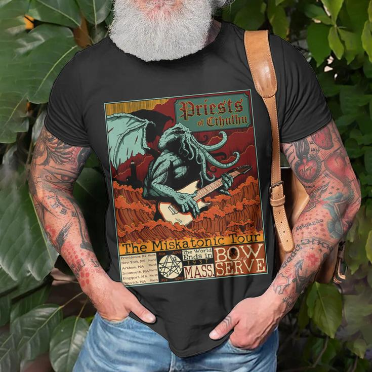 Miskatonic Cthulhu The Great Rock Cosmic Horror Parody Parody T-Shirt Gifts for Old Men