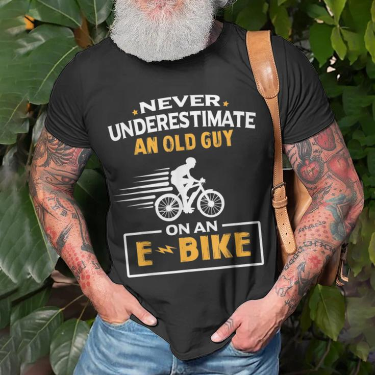 Mountain Bike Ebike Biker Dad Cyclist Gift Ebike Bicycle Gift For Mens Unisex T-Shirt Gifts for Old Men
