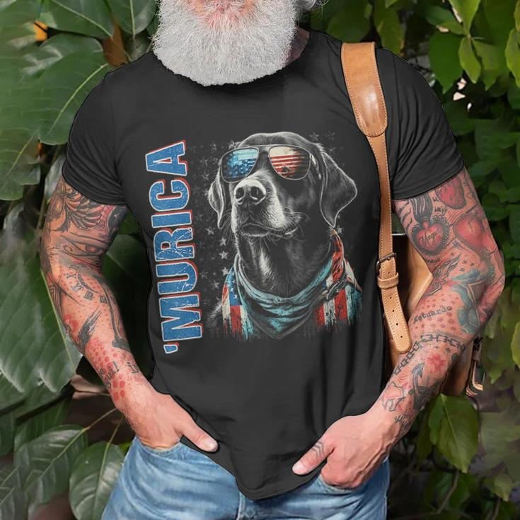 Murica Patriotic Labrador Retriever 4Th Of July Dog Unisex T-Shirt Gifts for Old Men