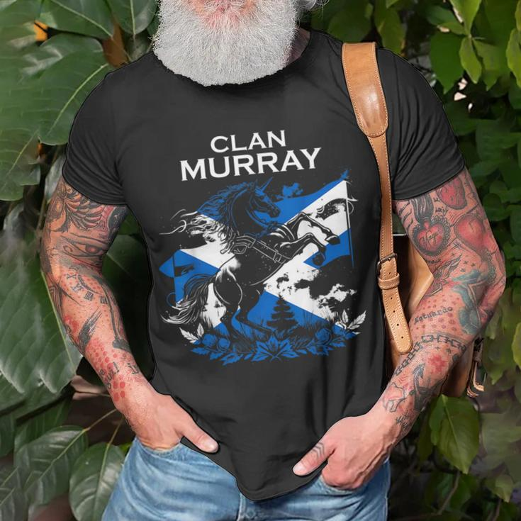 Murray Clan Family Last Name Scotland Scottish Funny Last Name Designs Funny Gifts Unisex T-Shirt Gifts for Old Men