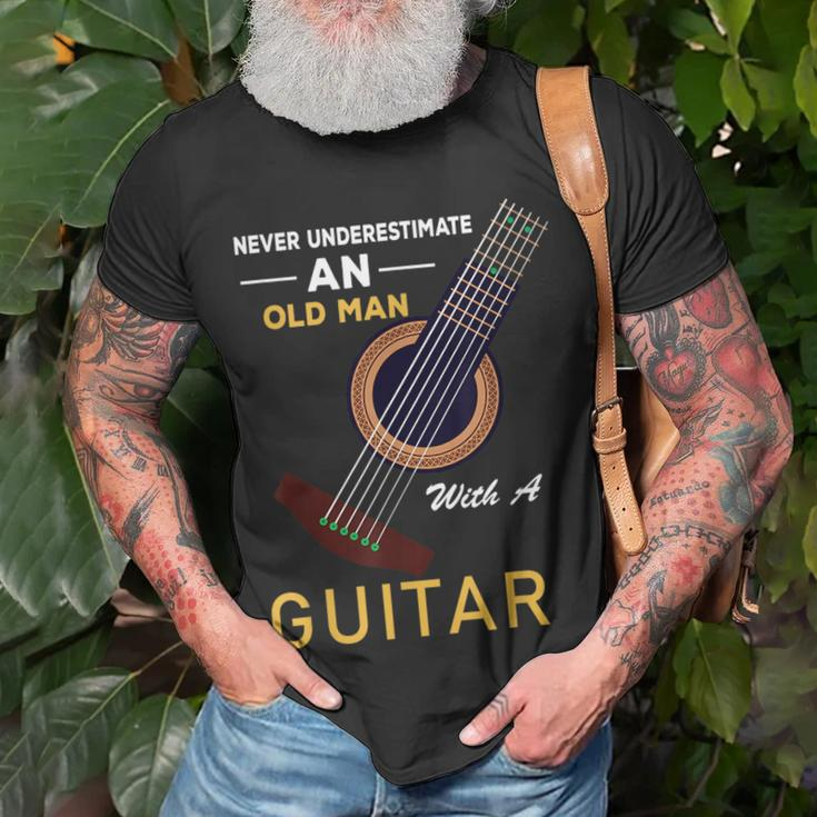 Music Band Owner Quote Guitarist Never Underestimate An Old Unisex T-Shirt Gifts for Old Men