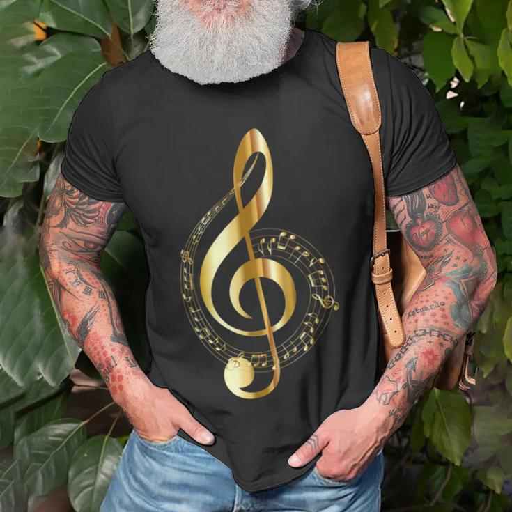 Music Note Gold Treble Clef Musical Symbol For Musicians T-Shirt Gifts for Old Men