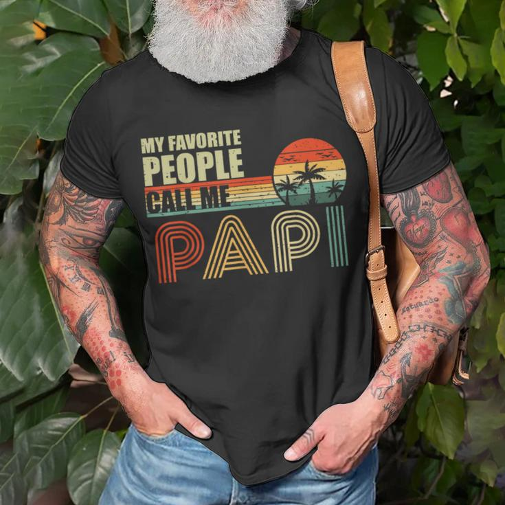 My Favorite People Call Me Papi Vintage Fathers Day Unisex T-Shirt Gifts for Old Men