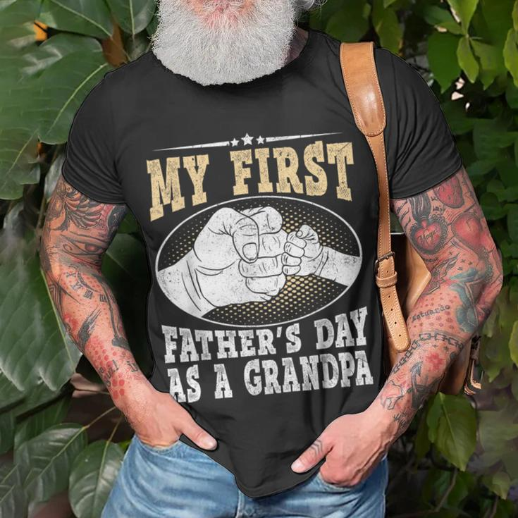 My First Fathers Day As A Grandpa Grandfather Fathers Day Unisex T-Shirt Gifts for Old Men