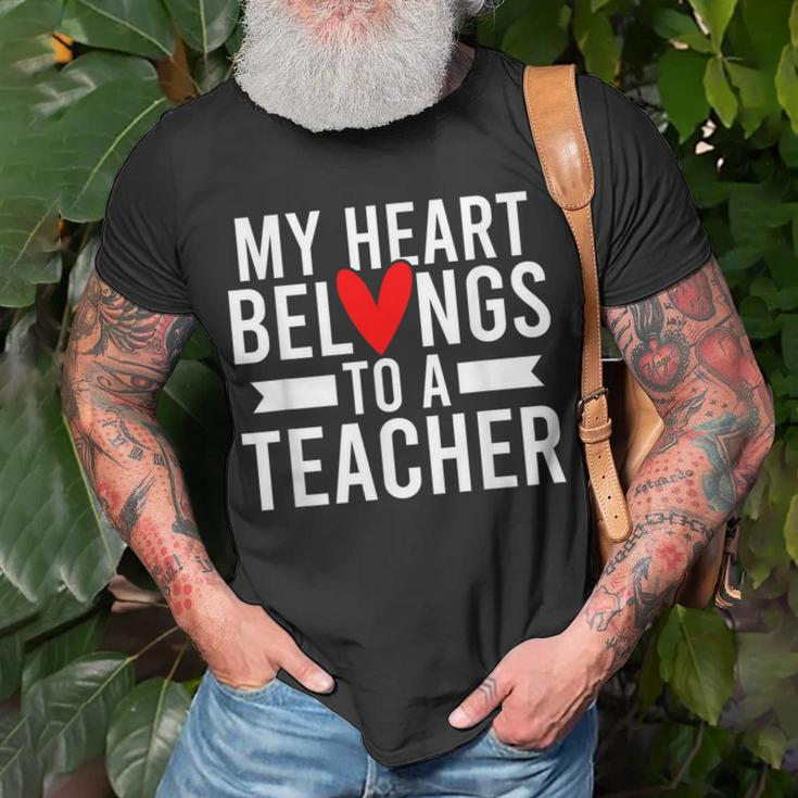 My Heart Teacher Husband Of A Teacher Teachers Husband Gift For Mens Gift For Women Unisex T-Shirt Gifts for Old Men