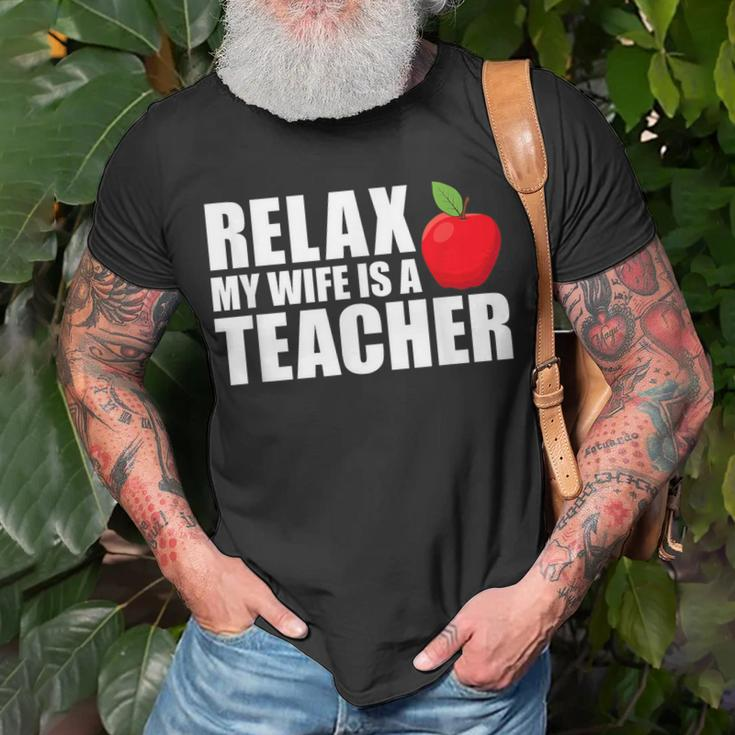 My Wife Is A Teacher Husband Of A Teacher Gift For Mens Gift For Women Unisex T-Shirt Gifts for Old Men