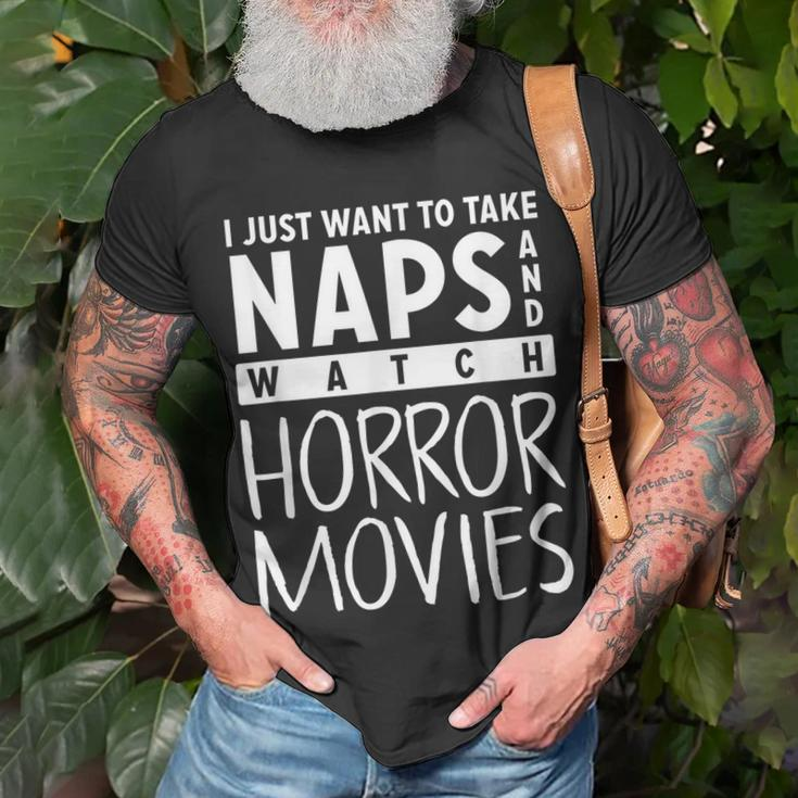 Take Naps And Watch Horror Movies Movies T-Shirt Gifts for Old Men
