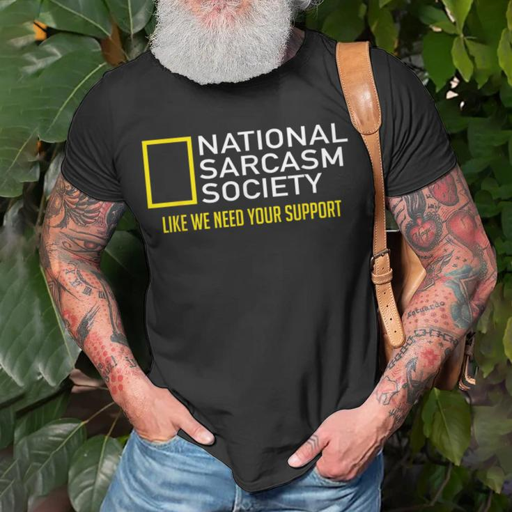 National Sarcasm Society Satirical Parody Sarcasm T-Shirt Gifts for Old Men
