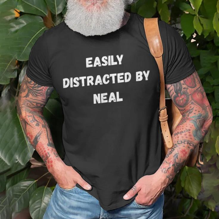 Neal Easily Distracted By Neal T-Shirt Gifts for Old Men
