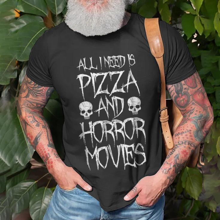 All I Need Is Pizza And Horror Movies Horror Movies T-Shirt Gifts for Old Men