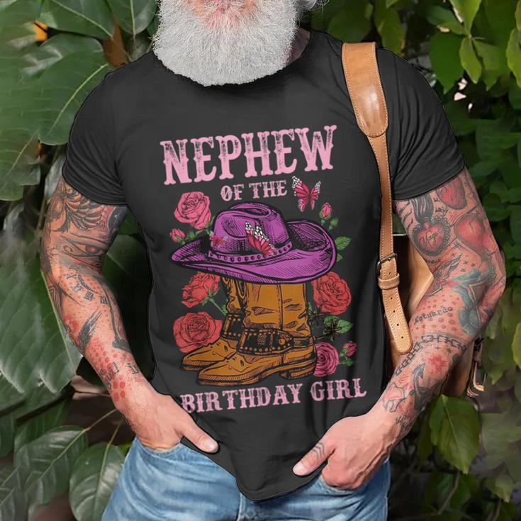 Nephew Of The Birthday Girl Pink Boots Cowgirl Matching Unisex T-Shirt Gifts for Old Men