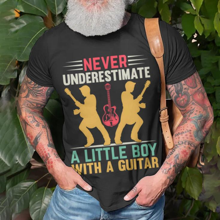 Never Underestimate A Little Boy With A Guitar I Guitarist Unisex T-Shirt Gifts for Old Men