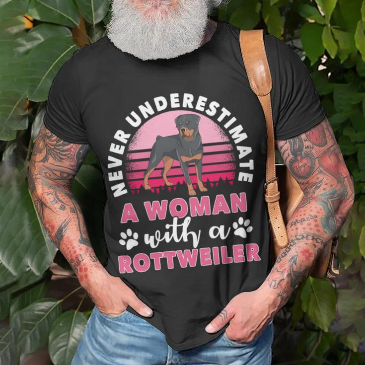 Never Underestimate A Man With A Rottweiler Unisex T-Shirt Gifts for Old Men
