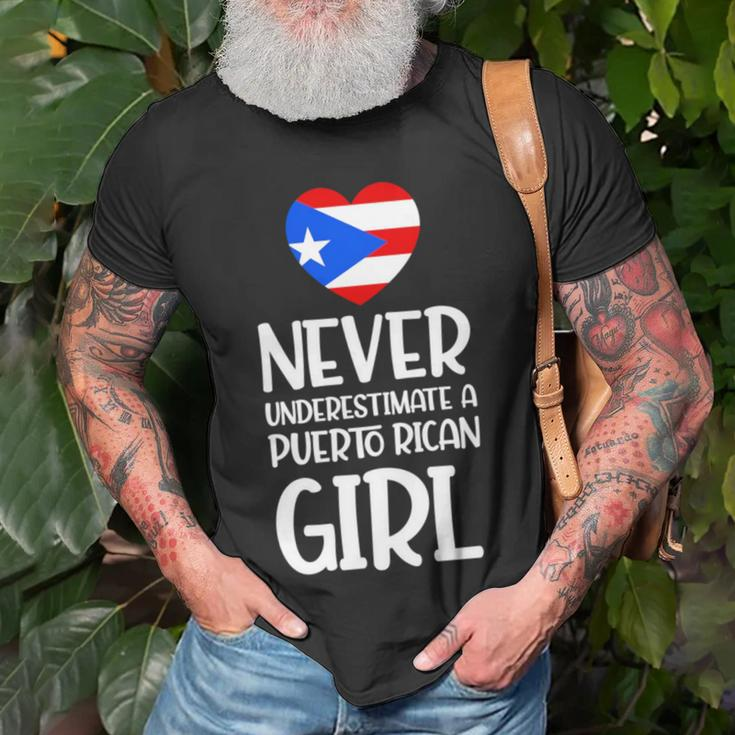 Never Underestimate A Perto Rican Girl Puerto Rican Roots Unisex T-Shirt Gifts for Old Men