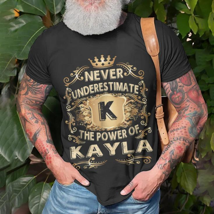 Never Underestimate Kayla Personalized Name Unisex T-Shirt Gifts for Old Men