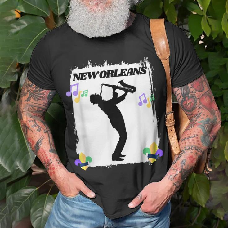 New Orleans Louisiana Skyline Music Jazz Travel Holidays T-shirt Gifts for Old Men