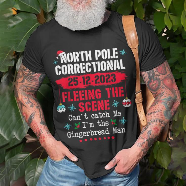 North Pole Correctional Fleeing The Scene Can't Catch Me T-Shirt Gifts for Old Men