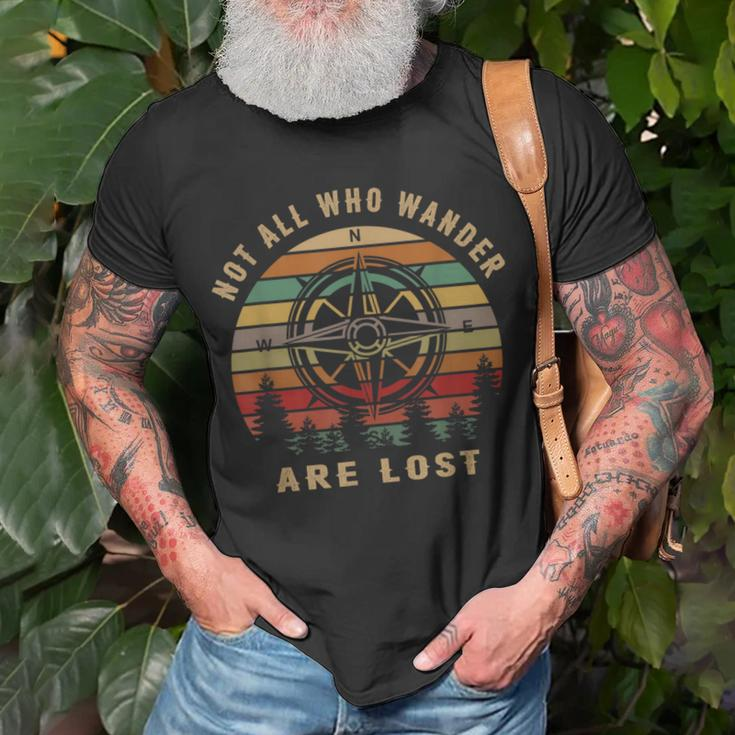 Not All Who Wander Are Lost Outdoor Hiking Traveling T-Shirt Gifts for Old Men