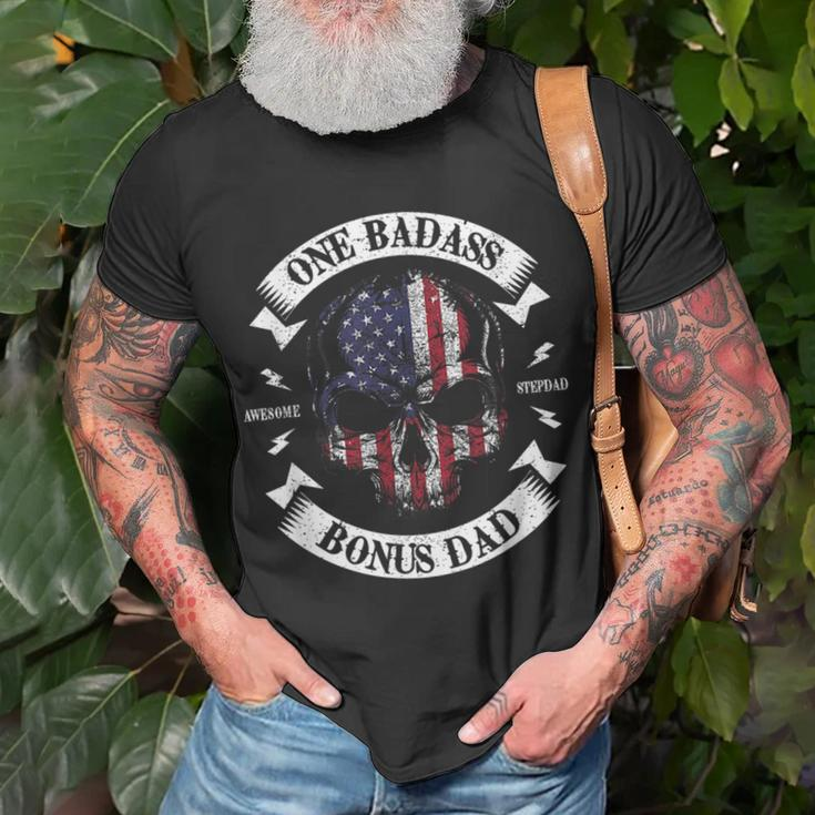 One Badass Bonus Dad Birthday Step Dad Fathers Day Gift Unisex T-Shirt Gifts for Old Men
