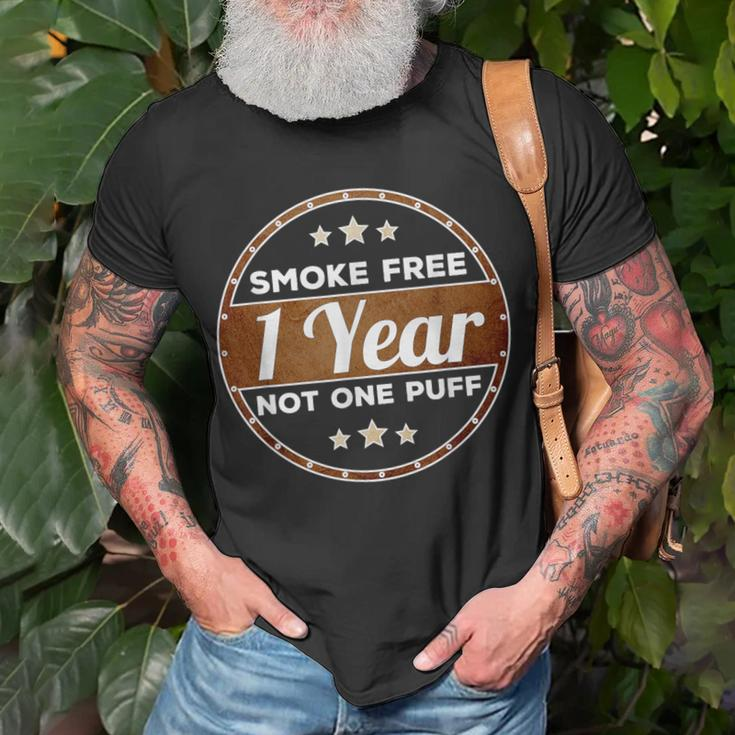 One Year Smoke Free Anniversary Quit Smoking T-Shirt Gifts for Old Men