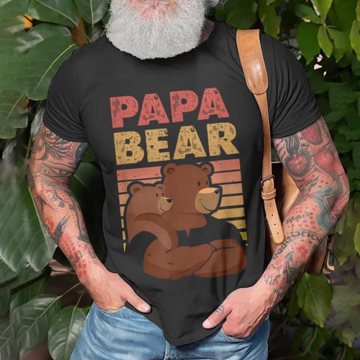 Papa Bear & Cub Design Adorable Father-Son Bonding Unisex T-Shirt Gifts for Old Men