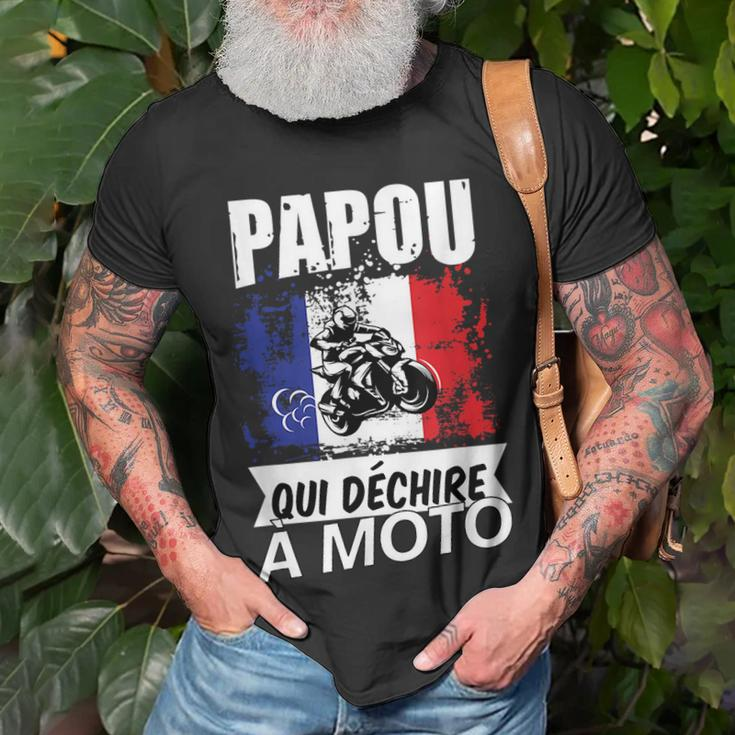 Papou Biker Mens Motorbike Gift Idea For Grandad Unisex T-Shirt Gifts for Old Men