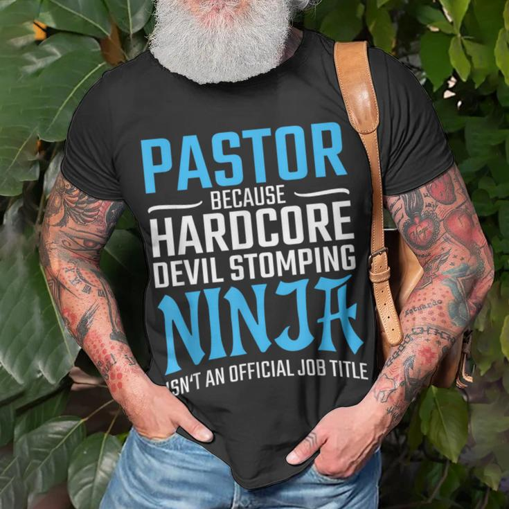 Pastor Because Devil Stomping Ninja Isn't A Job Title T-Shirt Gifts for Old Men