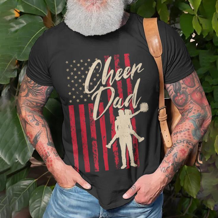 Patriotic American Flag Cheer Dad Fathers Day Coach Pride T-Shirt Gifts for Old Men