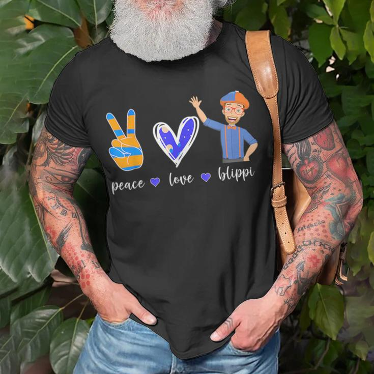 Peace Love Funny Lover For Men Woman Kids Blippis Unisex T-Shirt Gifts for Old Men