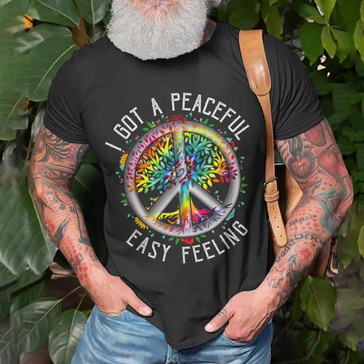 I Got Peaceful Easy-Feeling Tie Dye Hippie 1960S Peaceful T-Shirt Gifts for Old Men