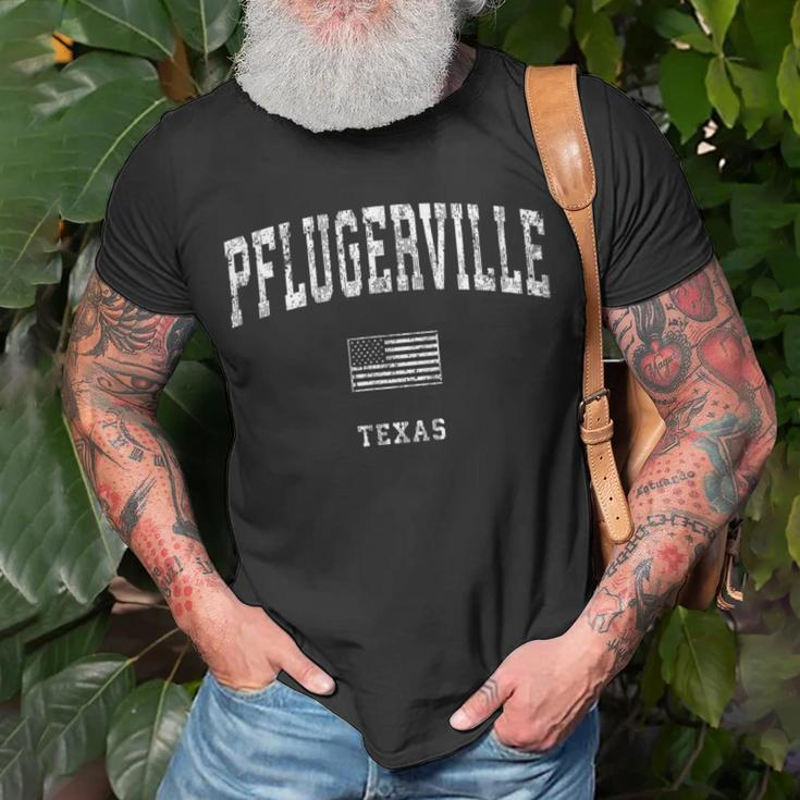 Pflugerville Texas Tx Vintage American Flag T-Shirt Gifts for Old Men