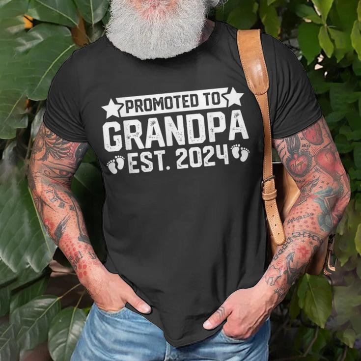 Pregnancy Announcement Grandparents Promoted To Grandpa 2024 Gift For Mens Unisex T-Shirt Gifts for Old Men
