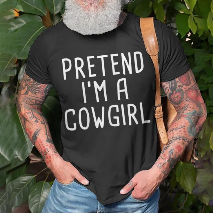 Pretend Im A Cowgirl Funny Lazy Halloween Costume Gift For Womens Unisex T-Shirt Gifts for Old Men