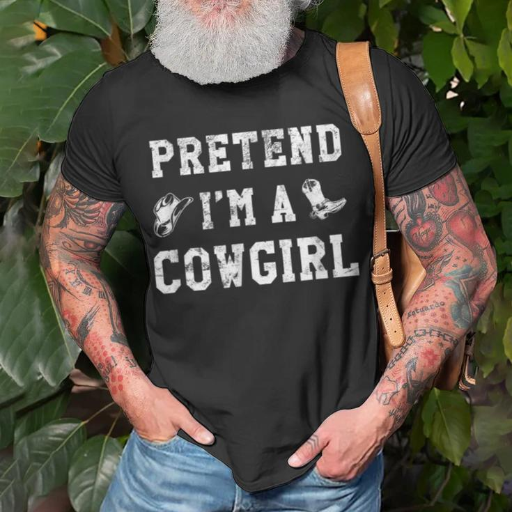 Pretend Im A Cowgirl Funny Western Halloween Costume Party Unisex T-Shirt Gifts for Old Men