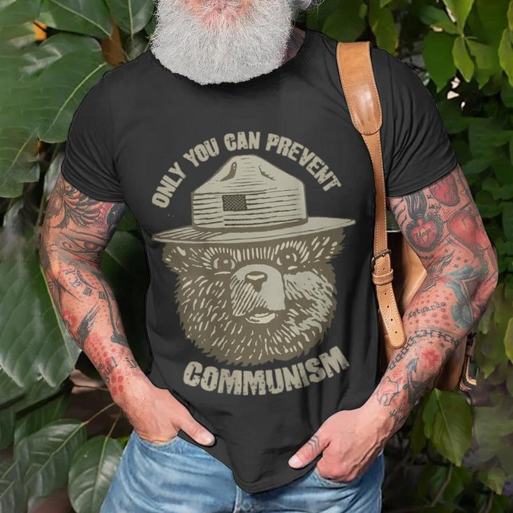 Only You Can Prevent Communism Camping Bear T-Shirt Gifts for Old Men