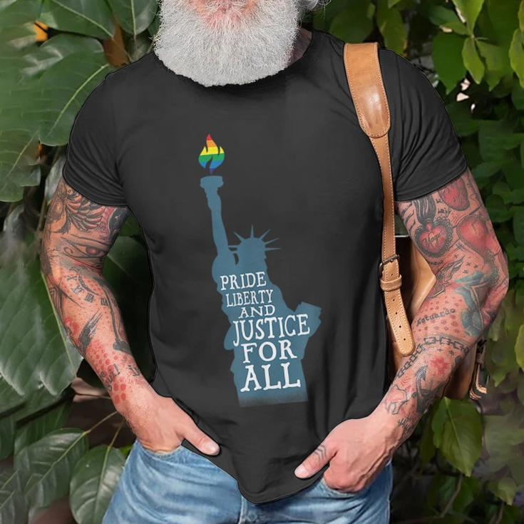 Pride Liberty And Justice For All Lgbt Pride Unisex T-Shirt Gifts for Old Men