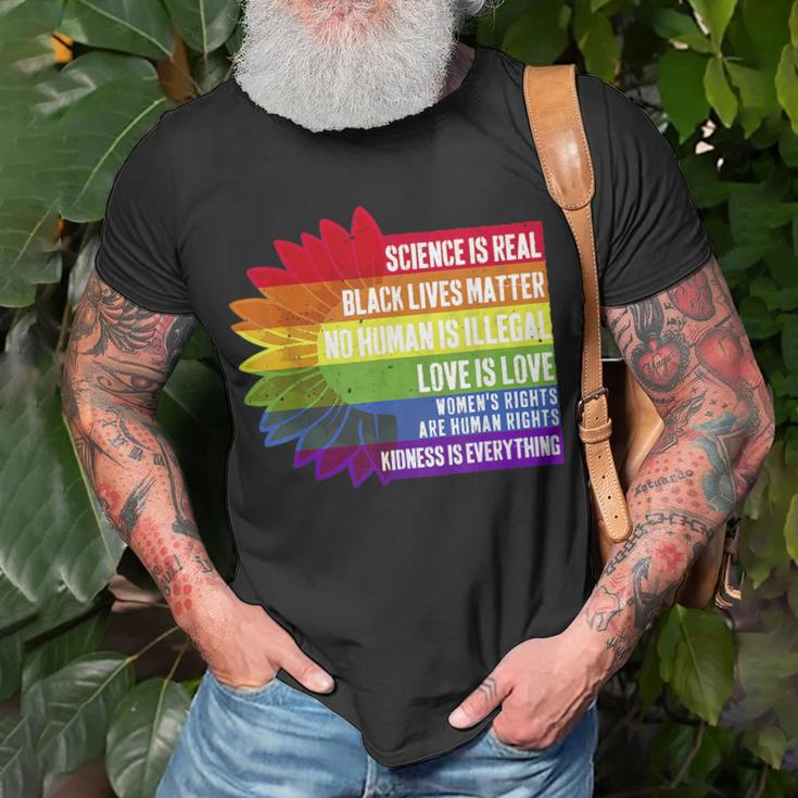 Pride Science Real Black Lives Matter Love Is Love Lgbtq Unisex T-Shirt Gifts for Old Men