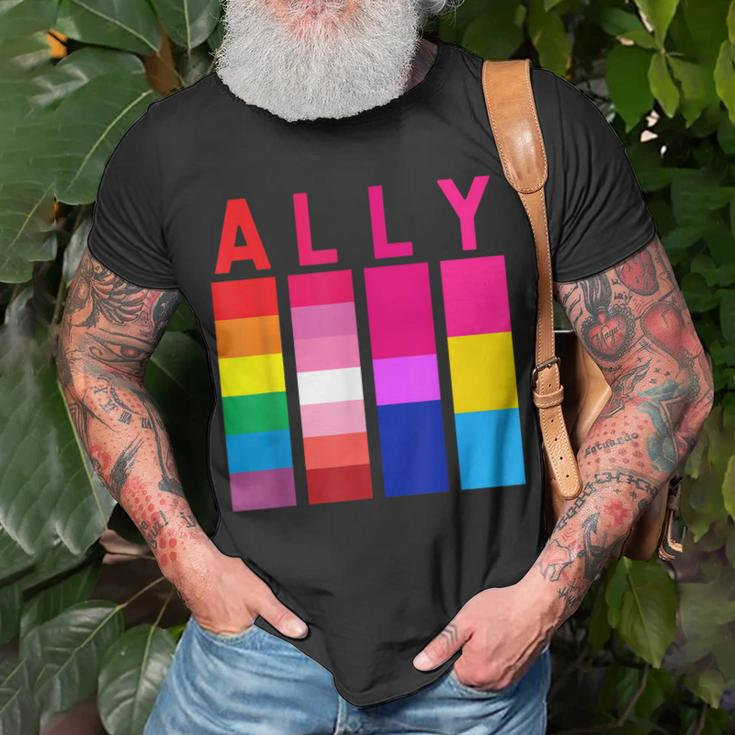 Proud Ally Pride Rainbow Lgbt Ally Unisex T-Shirt Gifts for Old Men