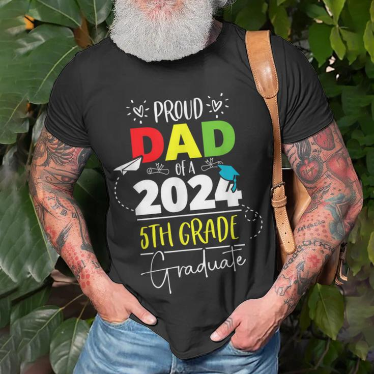 Proud Dad Of A Class Of 2024 5Th Grade Graduate Cute Heart Unisex T-Shirt Gifts for Old Men