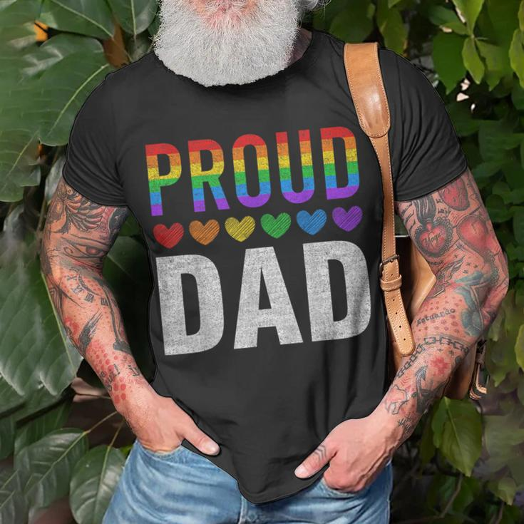 Proud Dad Of Gay Lesbian Lgbt Family Matching Pride Ally Unisex T-Shirt Gifts for Old Men