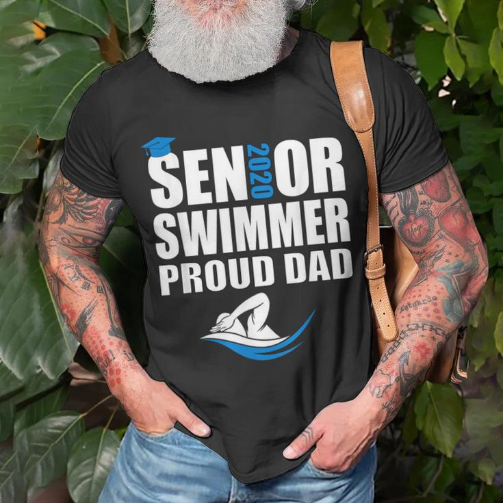 Proud Dad Senior Swimmer Class Of 2020 Swim Team Sport Unisex T-Shirt Gifts for Old Men