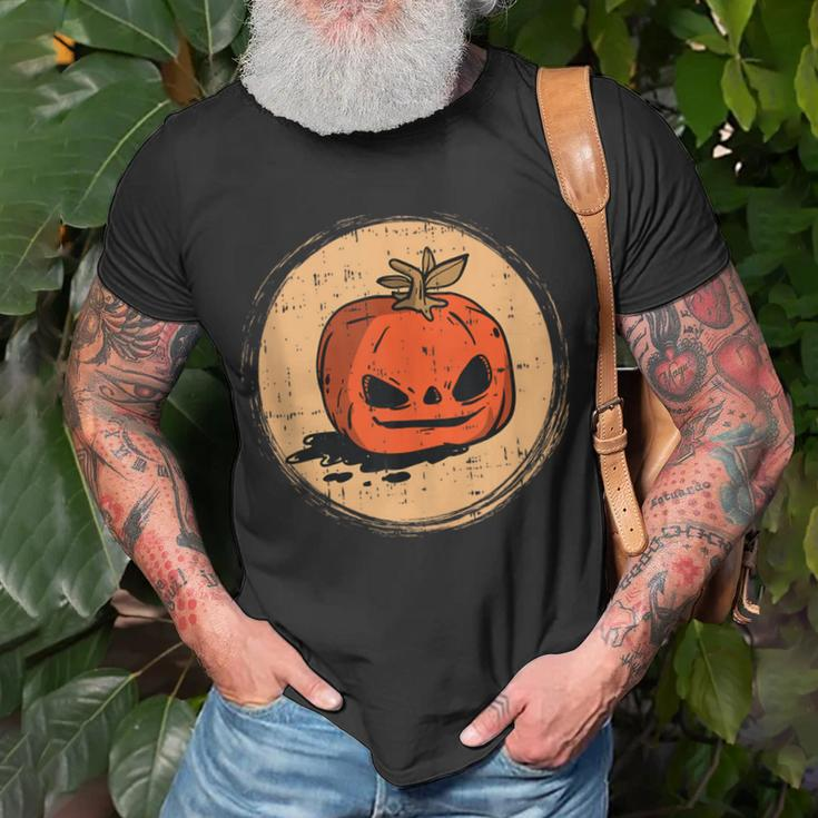 Pumpkin Face Halloween Costume Scary Jack O Lantern T-Shirt Gifts for Old Men