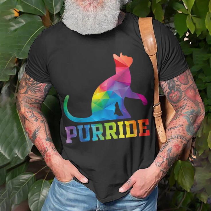 Purride Cat Gay Pride Lgbt Month 2023 Lgbt Love Cat Gift Unisex T-Shirt Gifts for Old Men