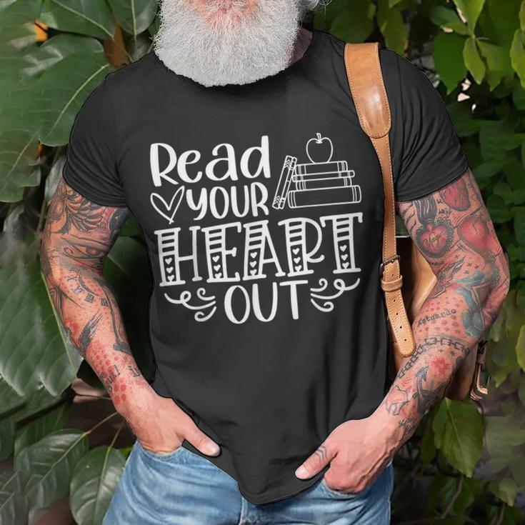 Read Your Heart Out Book Themed Bookaholic Book Nerds Unisex T-Shirt Gifts for Old Men