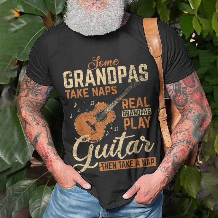 Real Grandpas Play Guitar Then Take Nap Funny Guitarist Unisex T-Shirt Gifts for Old Men