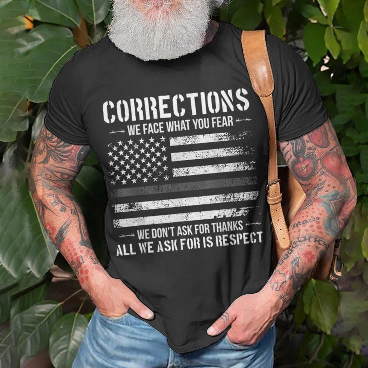 Respect Correctional Officer Proud Corrections Officer Unisex T-Shirt Gifts for Old Men