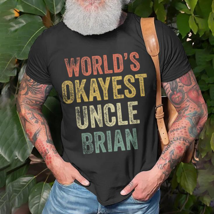 Retro Funny Uncle Worlds Okayest Uncle Brian Fun Uncle Day Unisex T-Shirt Gifts for Old Men