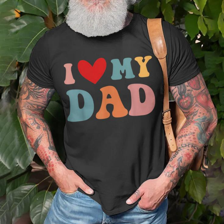 Retro I Love My Dad Unisex T-Shirt Gifts for Old Men