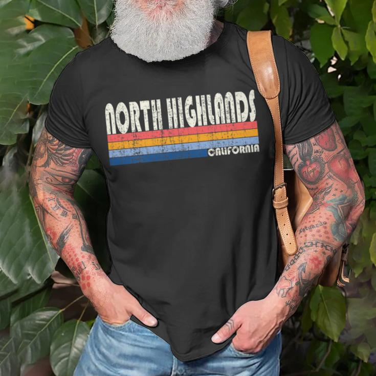 Retro Vintage 70S 80S Style North Highlands Ca T-Shirt Gifts for Old Men