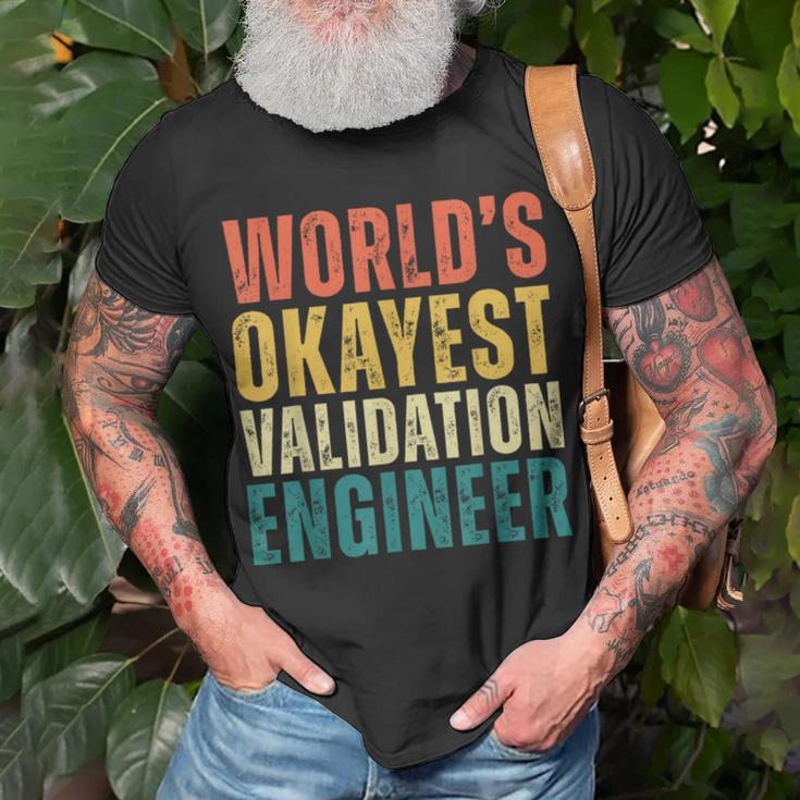 Retro World's Okayest Validation Engineer Engineering T-Shirt Gifts for Old Men